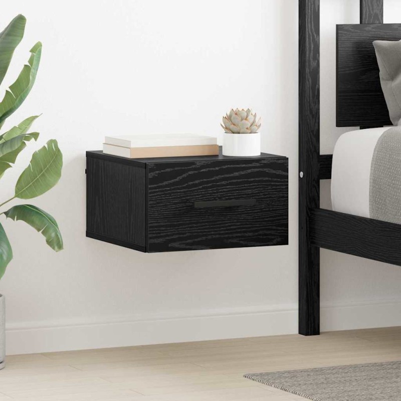 vidaXL Κομοδίνο 35 x 35 x 20 εκ Επεξεργασμένο Ξύλο Μαύρη δρυς