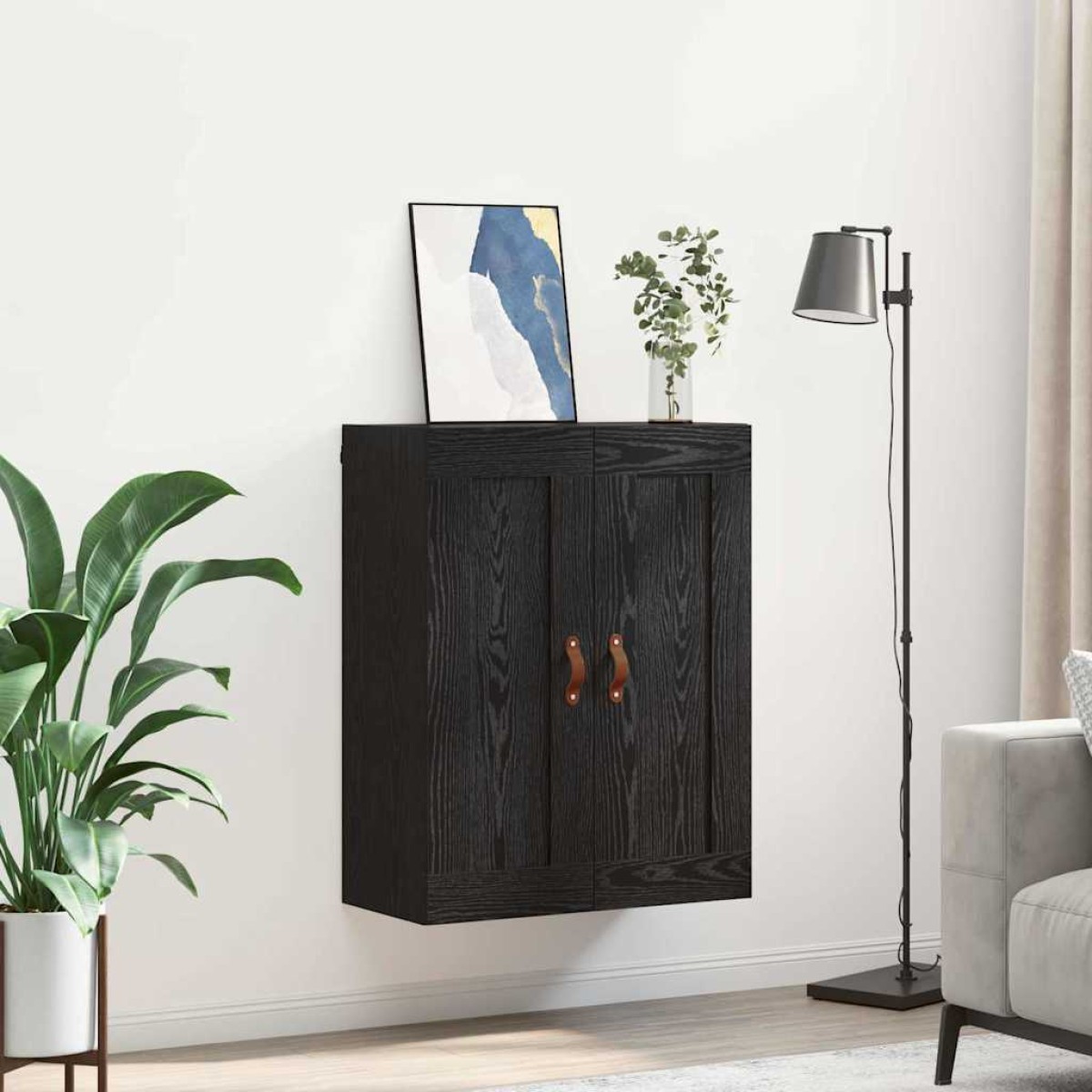 vidaXL Επιτοίχιο ντουλάπι Μαύρη Οξυά 69,5 x 34 x 90 εκ.