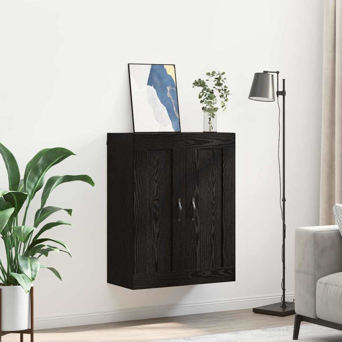 vidaXL Επιτοίχιο ντουλάπι Μαύρη Οξυά 69,5 x 34 x 90 εκ.