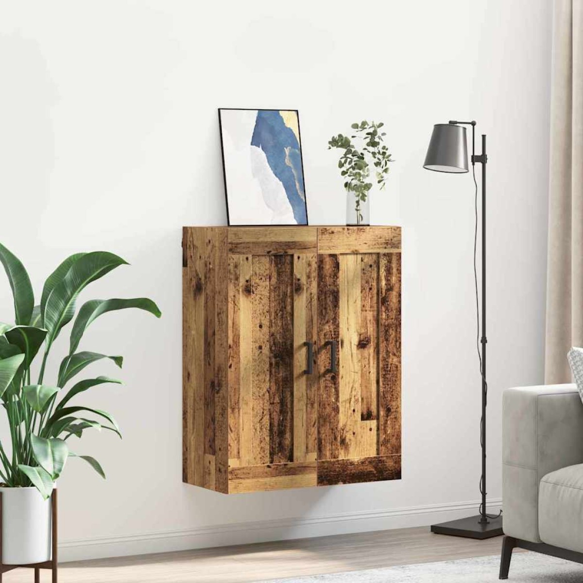 vidaXL Επιτοίχιο ντουλάπι Παλιό Ξύλο 69,5 x 34 x 90 εκ.