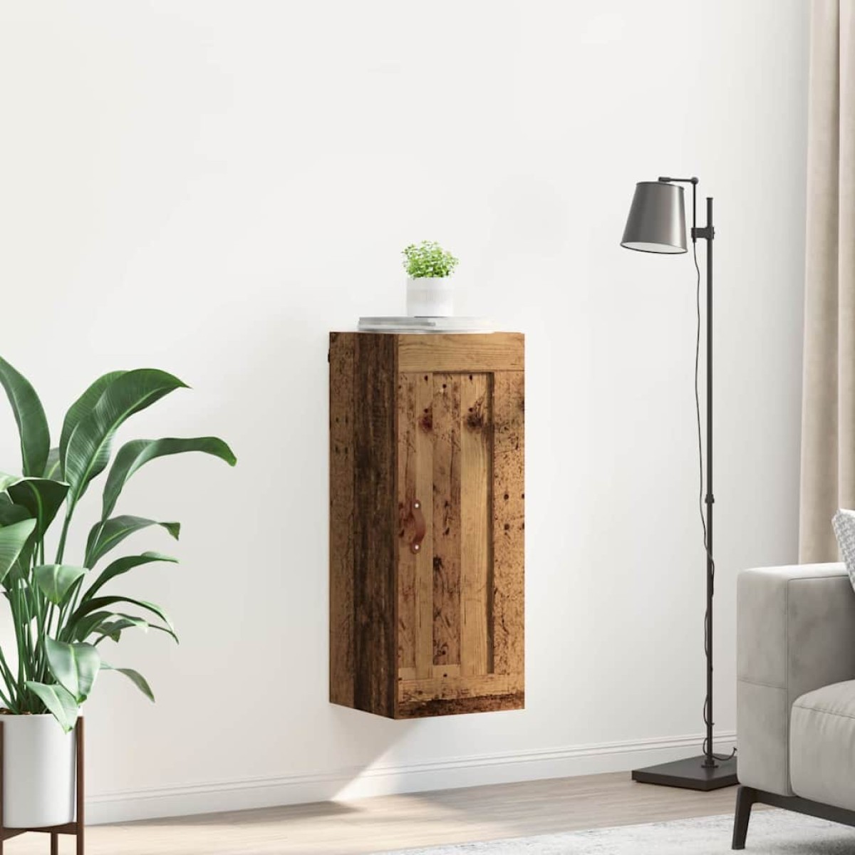 vidaXL Επιτοίχιο ντουλάπι Παλιό Ξύλο 34,5 x 34 x 90 εκ.
