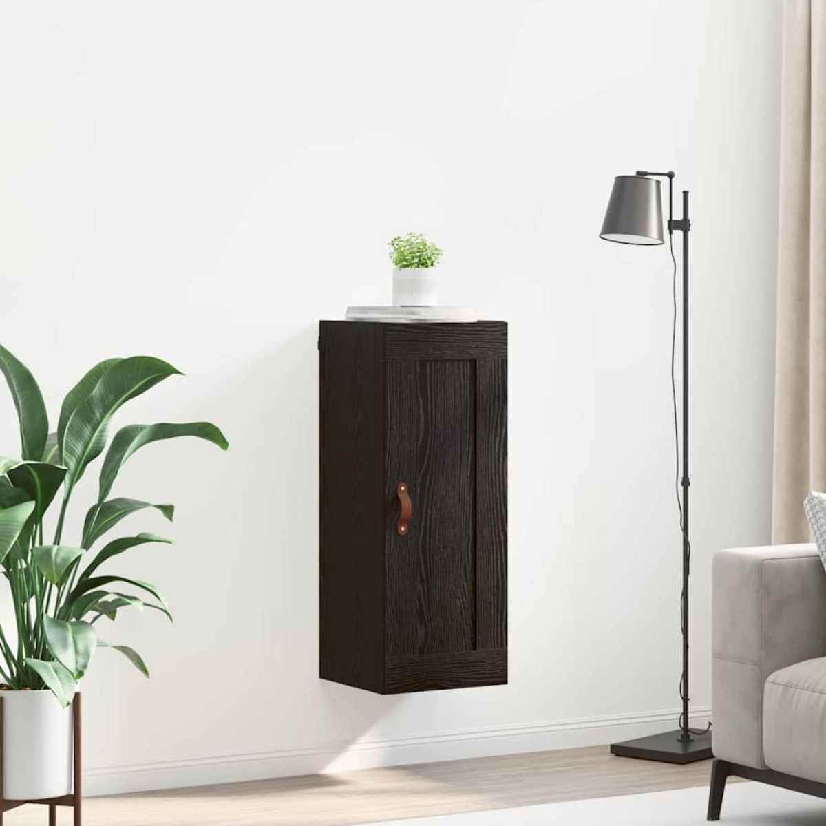 vidaXL Επιτοίχιο ντουλάπι Μαύρη Οξυά 34,5 x 34 x 90 εκ.