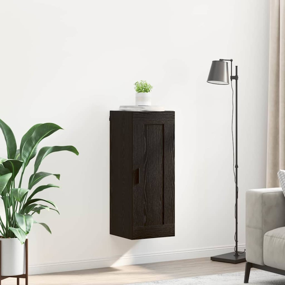 vidaXL Επιτοίχιο ντουλάπι Μαύρη Οξυά 34,5 x 34 x 90 εκ.
