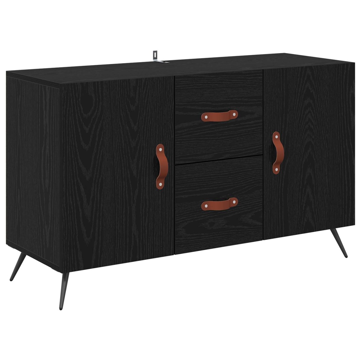 vidaXL Πλαϊνό γραφείο Μαύρη Οξυά 100 x 36 x 60 εκ. Επεξεργασμένο Ξύλο