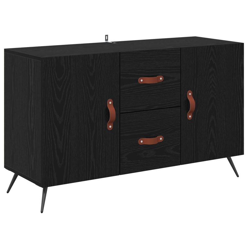 vidaXL Πλαϊνό γραφείο Μαύρη Οξυά 100 x 36 x 60 εκ. Επεξεργασμένο Ξύλο