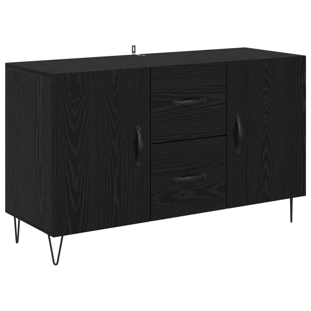 vidaXL Πλαϊνό γραφείο Μαύρη Οξυά 100 x 36 x 60 εκ. Επεξεργασμένο Ξύλο