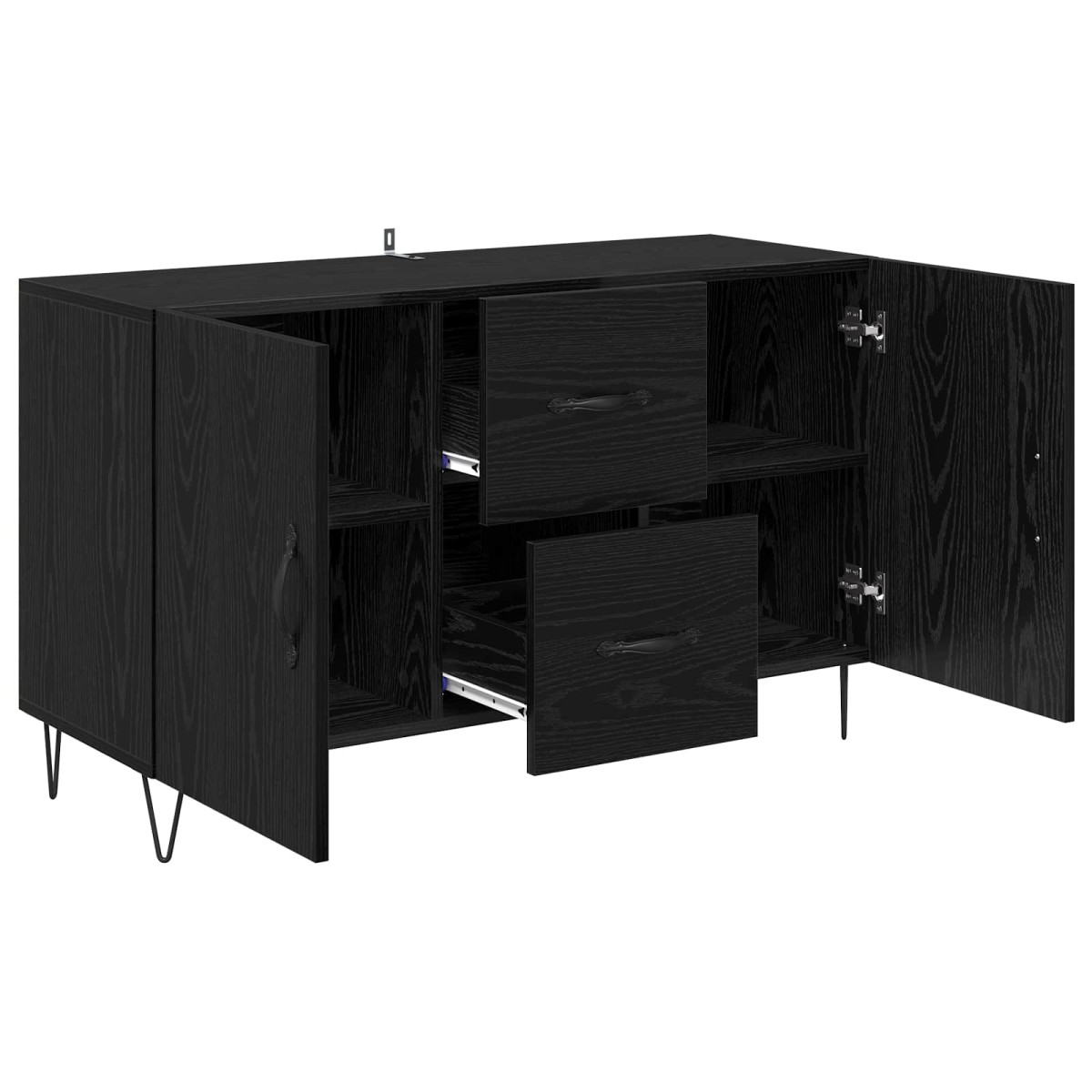 vidaXL Πλαϊνό γραφείο Μαύρη Οξυά 100 x 36 x 60 εκ. Επεξεργασμένο Ξύλο