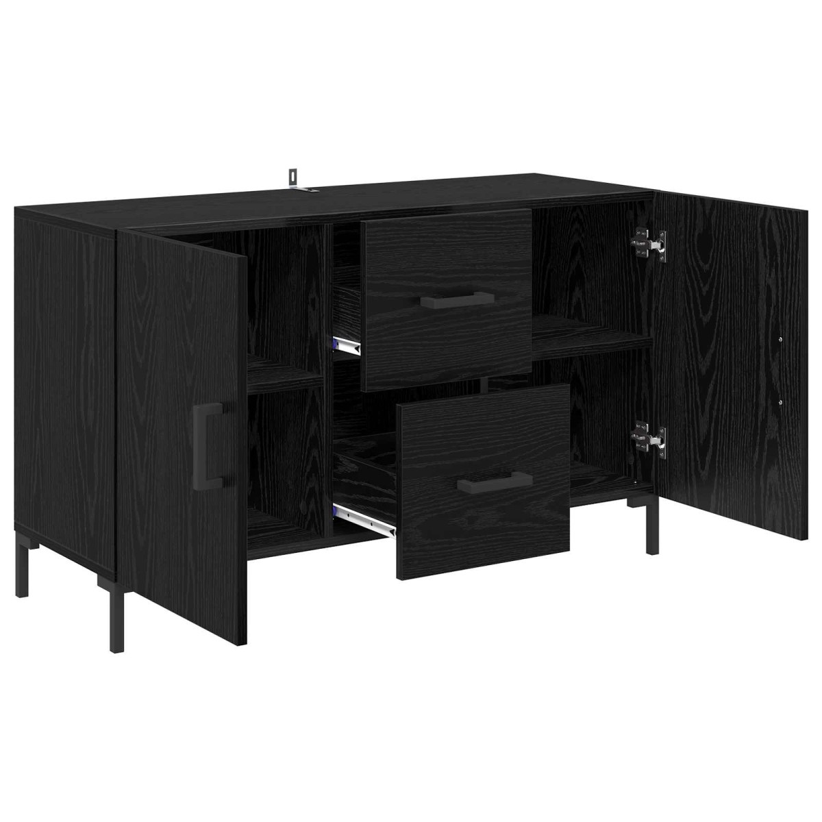 vidaXL Πλαϊνό γραφείο Μαύρη Οξυά 100 x 36 x 60 εκ. Επεξεργασμένο Ξύλο