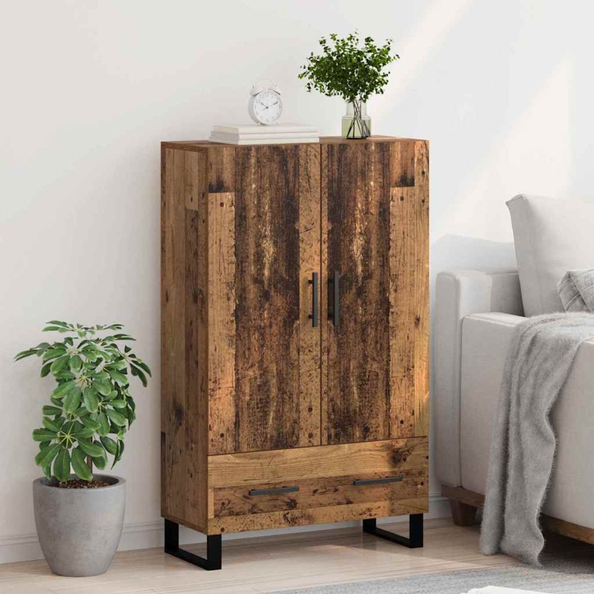 vidaXL Highboard Παλιό Ξύλο 69,5 x 30 x 115 εκ Επεξεργασμένο Ξύλο