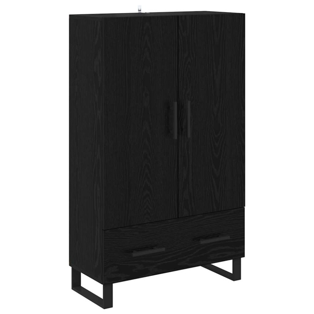 vidaXL Highboard Μαύρη Οξυά 69,5 x 30 x 115 εκ Επεξεργασμένο Ξύλο