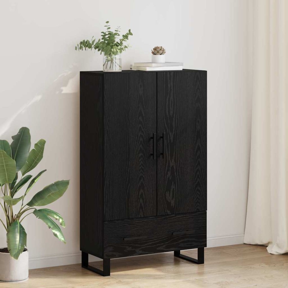 vidaXL Highboard Μαύρη Οξυά 69,5 x 30 x 115 εκ Επεξεργασμένο Ξύλο