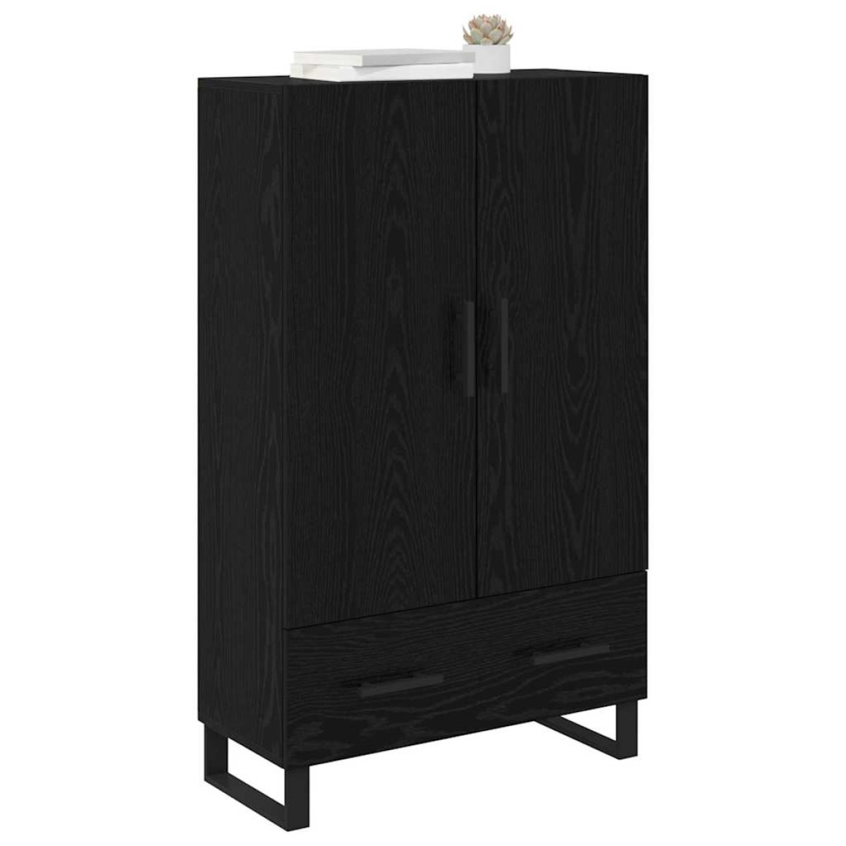 vidaXL Highboard Μαύρη Οξυά 69,5 x 30 x 115 εκ Επεξεργασμένο Ξύλο