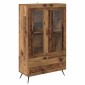 vidaXL Highboard Παλιό Ξύλο 69,5 x 31 x 115 εκ. Σύνθετο Ξύλο και Γυαλί