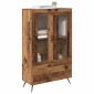 vidaXL Highboard Παλιό Ξύλο 69,5 x 31 x 115 εκ. Σύνθετο Ξύλο και Γυαλί