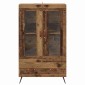 vidaXL Highboard Παλιό Ξύλο 69,5 x 31 x 115 εκ. Σύνθετο Ξύλο και Γυαλί