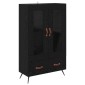 vidaXL Highboard Μαύρη Οξυά 69,5 x 31 x 115 εκ. Σύνθετο Ξύλο και Γυαλί