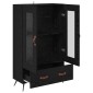 vidaXL Highboard Μαύρη Οξυά 69,5 x 31 x 115 εκ. Σύνθετο Ξύλο και Γυαλί