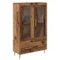 vidaXL Highboard Παλιό Ξύλο 69,5 x 31 x 115 εκ. Σύνθετο Ξύλο και Γυαλί