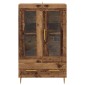 vidaXL Highboard Παλιό Ξύλο 69,5 x 31 x 115 εκ. Σύνθετο Ξύλο και Γυαλί