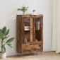 vidaXL Highboard Παλιό Ξύλο 69,5 x 31 x 115 εκ. Σύνθετο Ξύλο και Γυαλί