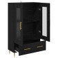 vidaXL Highboard Μαύρη Οξυά 69,5 x 31 x 115 εκ. Σύνθετο Ξύλο και Γυαλί