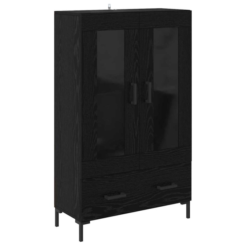 vidaXL Highboard Μαύρη Οξυά 69,5 x 31 x 115 εκ. Επεξεργασμένο Ξύλο