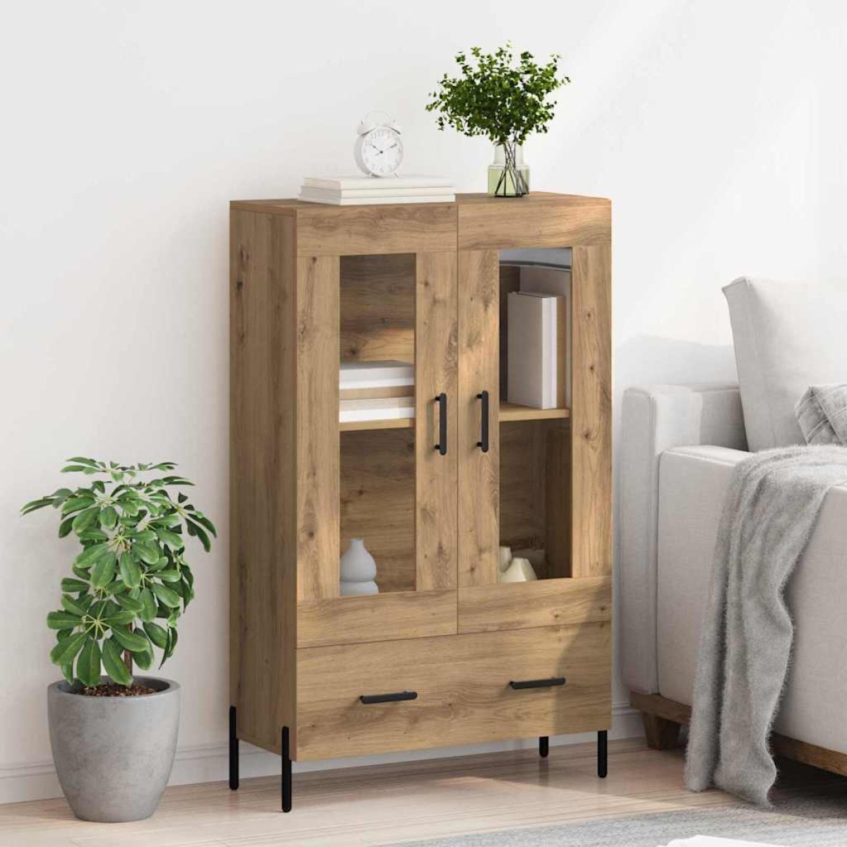 vidaXL Highboard CORONA Artisan Oak 69,5 x 31 x 115 εκ.