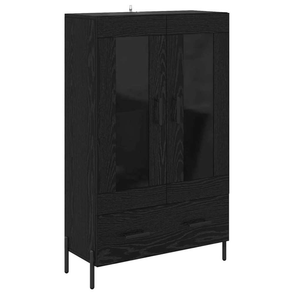 vidaXL Highboard CORONA Μαύρη Οξυά 69,5 x 31 x 115 εκ.