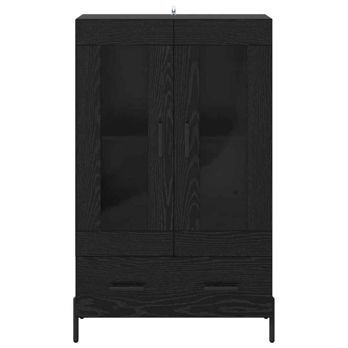 vidaXL Highboard CORONA Μαύρη Οξυά 69,5 x 31 x 115 εκ.