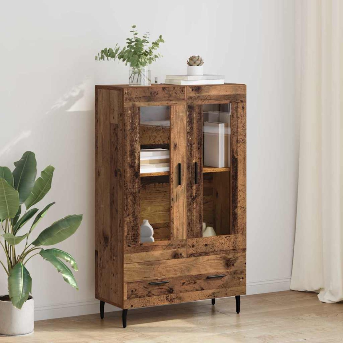 vidaXL Highboard Παλιό Ξύλο 69,5 x 31 x 115 εκ. Επεξεργασμένο Ξύλο