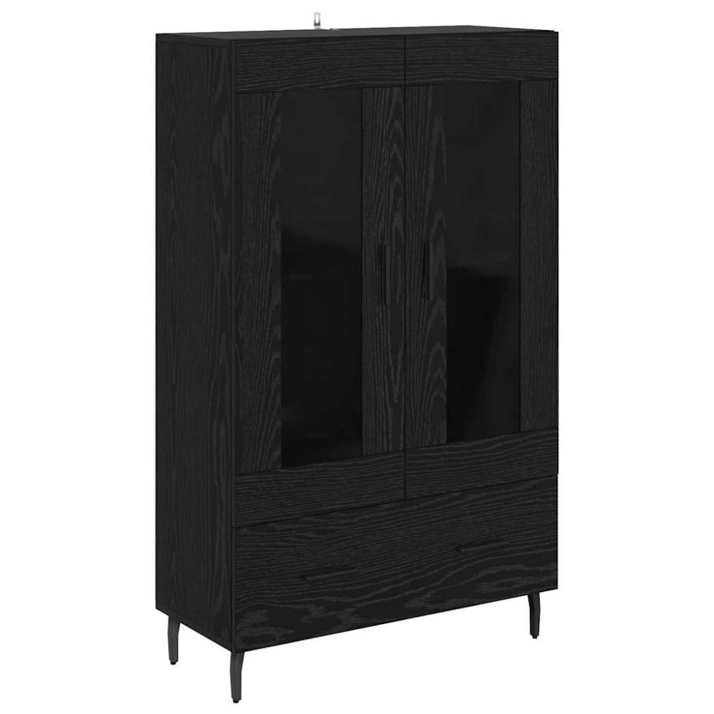 vidaXL Highboard Μαύρη Οξυά 69,5 x 31 x 115 εκ. Επεξεργασμένο Ξύλο