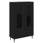 vidaXL Highboard Μαύρη Οξυά 69,5 x 31 x 115 εκ. Επεξεργασμένο Ξύλο