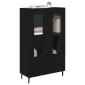 vidaXL Highboard Μαύρη Οξυά 69,5 x 31 x 115 εκ. Επεξεργασμένο Ξύλο