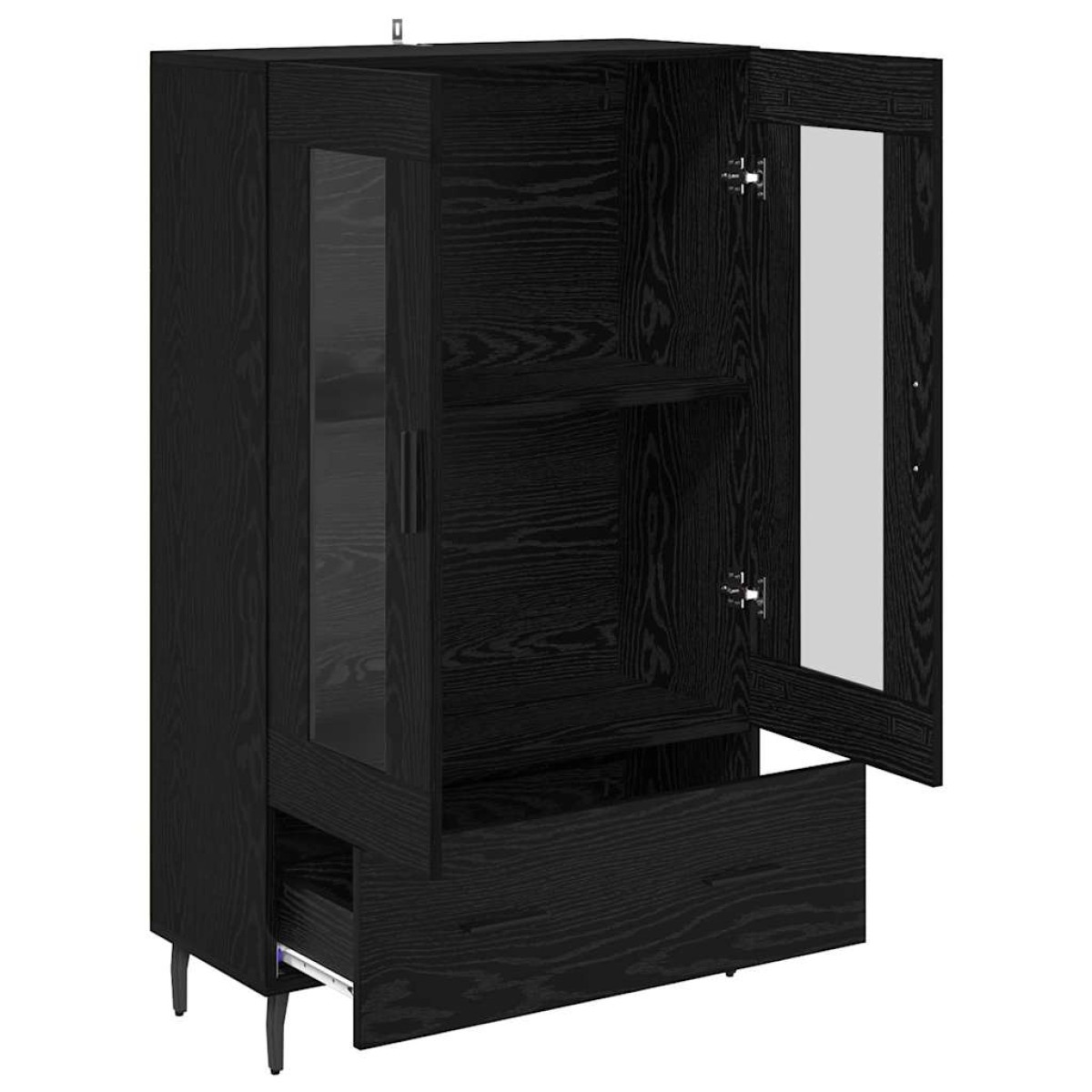 vidaXL Highboard Μαύρη Οξυά 69,5 x 31 x 115 εκ. Επεξεργασμένο Ξύλο