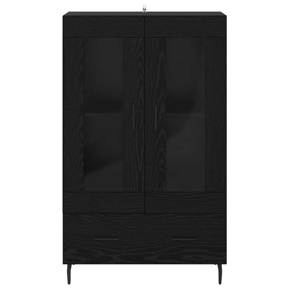 vidaXL Highboard Μαύρη Οξυά 69,5 x 31 x 115 εκ. Επεξεργασμένο Ξύλο
