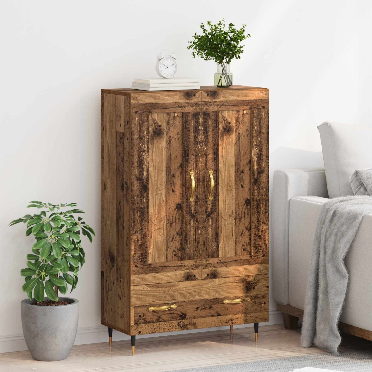 vidaXL Highboard Παλιό Ξύλο 69,5 x 31 x 115 εκ. Επεξεργασμένο Ξύλο