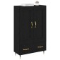 vidaXL Highboard Μαύρη Οξυά 69,5 x 31 x 115 εκ. Επεξεργασμένο Ξύλο