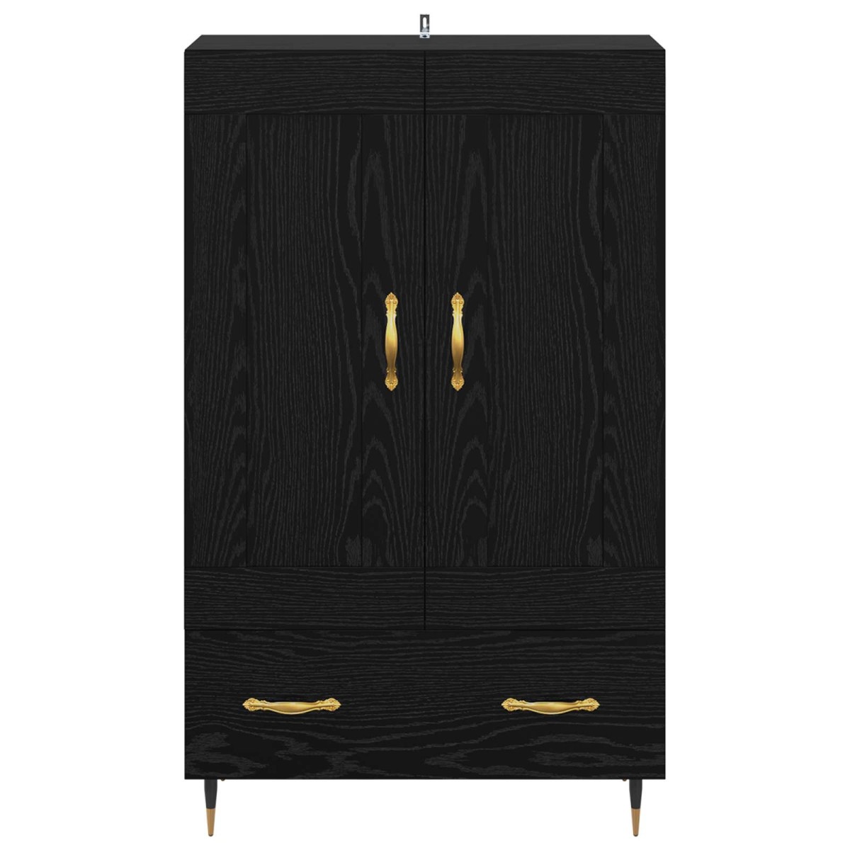 vidaXL Highboard Μαύρη Οξυά 69,5 x 31 x 115 εκ. Επεξεργασμένο Ξύλο