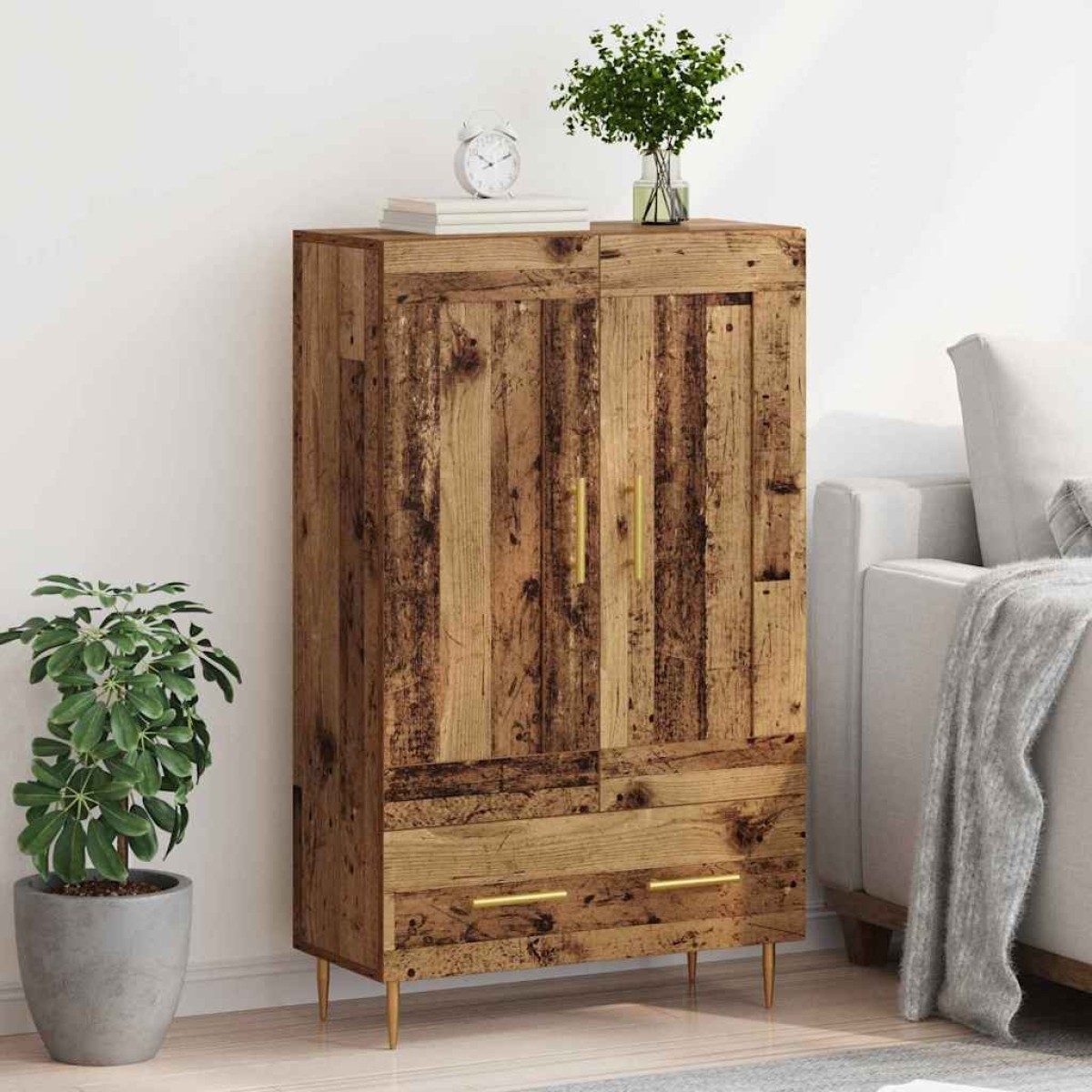 vidaXL Highboard Παλιό Ξύλο 69,5 x 31 x 115 εκ. Επεξεργασμένο Ξύλο