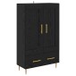 vidaXL Highboard Μαύρη Οξυά 69,5 x 31 x 115 εκ. Επεξεργασμένο Ξύλο