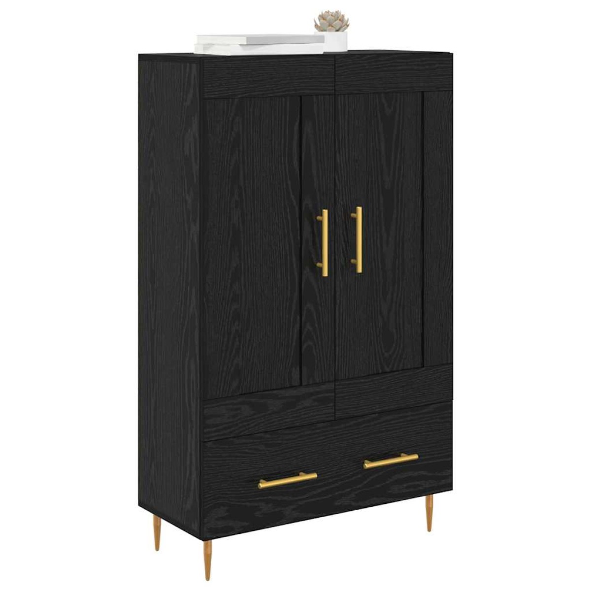 vidaXL Highboard Μαύρη Οξυά 69,5 x 31 x 115 εκ. Επεξεργασμένο Ξύλο