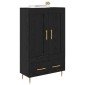 vidaXL Highboard Μαύρη Οξυά 69,5 x 31 x 115 εκ. Επεξεργασμένο Ξύλο