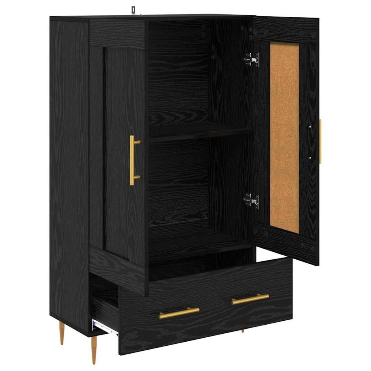 vidaXL Highboard Μαύρη Οξυά 69,5 x 31 x 115 εκ. Επεξεργασμένο Ξύλο