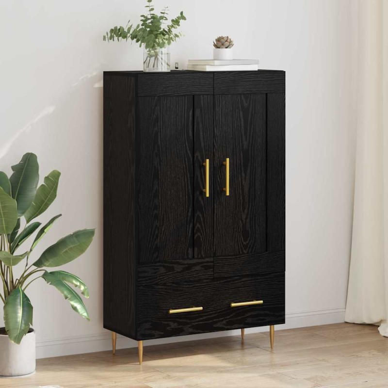 vidaXL Highboard Μαύρη Οξυά 69,5 x 31 x 115 εκ. Επεξεργασμένο Ξύλο