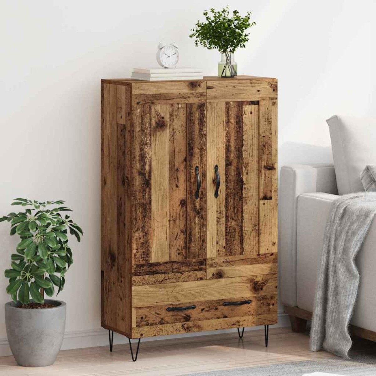 vidaXL Highboard Παλιό Ξύλο 69,5 x 31 x 115 εκ. Επεξεργασμένο Ξύλο