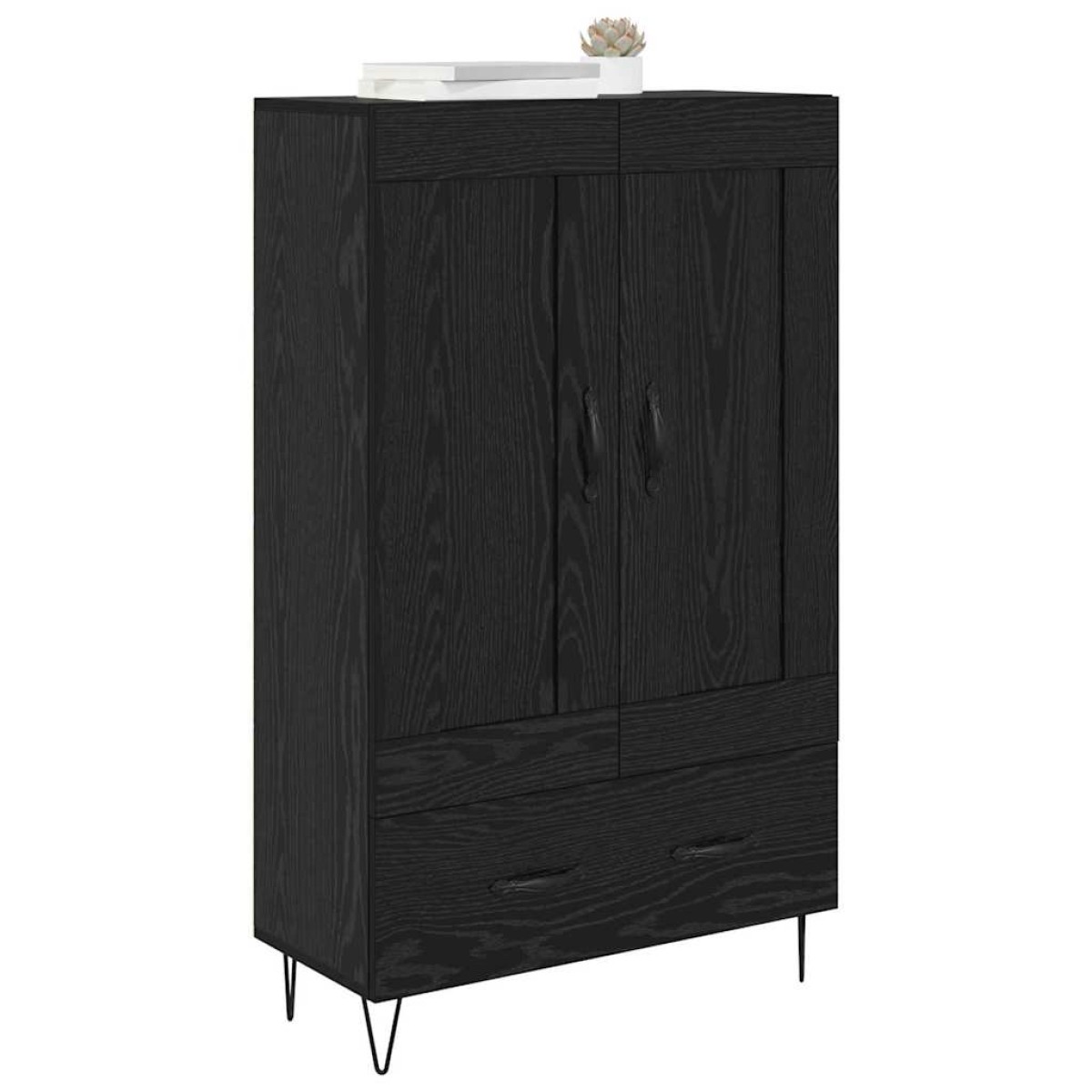 vidaXL Highboard Μαύρη Οξυά 69,5 x 31 x 115 εκ. Επεξεργασμένο Ξύλο