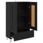 vidaXL Highboard Μαύρη Οξυά 69,5 x 31 x 115 εκ. Επεξεργασμένο Ξύλο