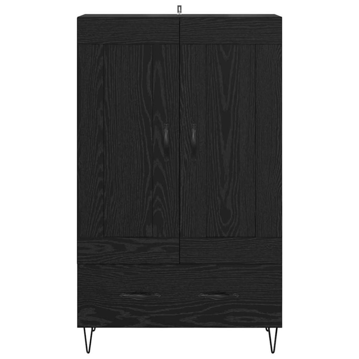 vidaXL Highboard Μαύρη Οξυά 69,5 x 31 x 115 εκ. Επεξεργασμένο Ξύλο