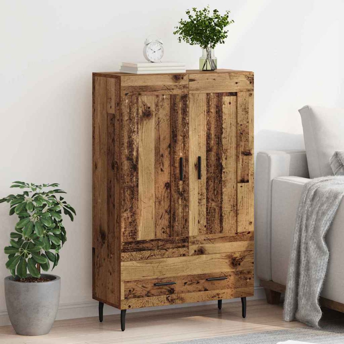 vidaXL Highboard Παλιό Ξύλο 69,5 x 31 x 115 εκ. Επεξεργασμένο Ξύλο
