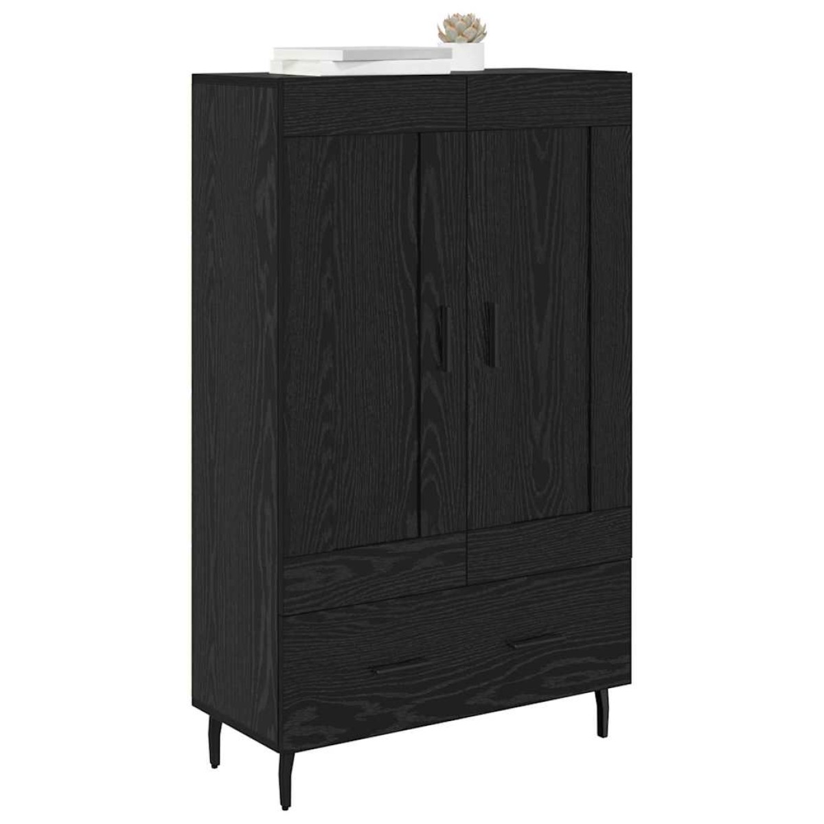 vidaXL Highboard Μαύρη Οξυά 69,5 x 31 x 115 εκ. Επεξεργασμένο Ξύλο